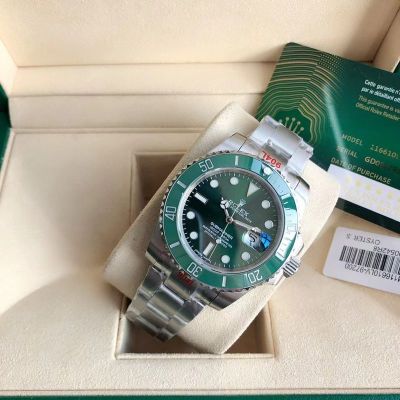 ROLEX Submariner 904L Steel Original Bezel Guaranteed Movement Green Watch